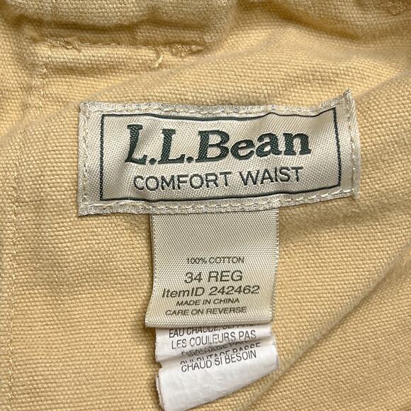 L.L. Bean Yellow Cargo Shorts Tactical Workwear Outdoor Men's 34REG Hiking Retro - Picture 4 of 6